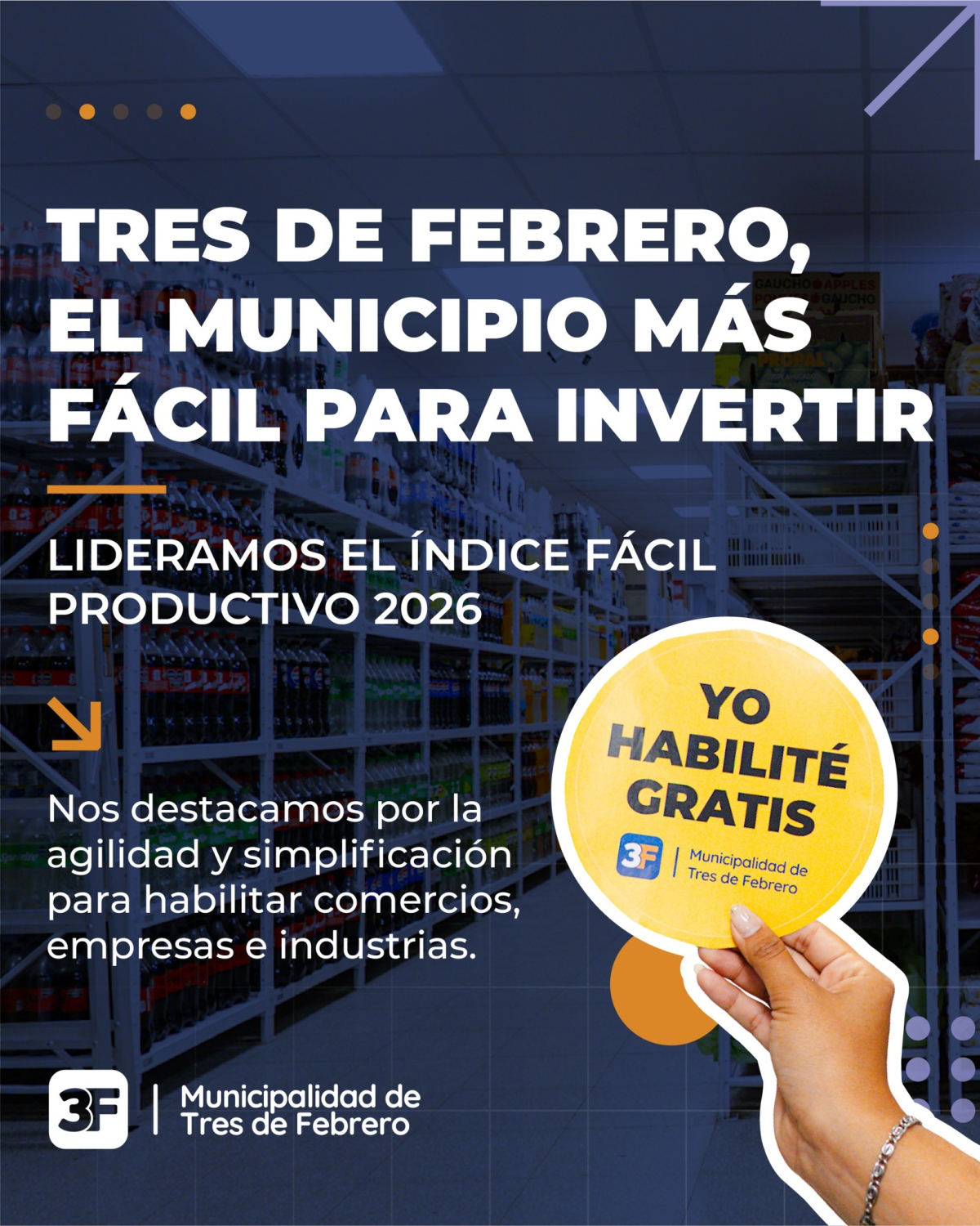 ¡Tres de Febrero: el municipio más fácil para invertir! 🥇🇦🇷 ​Nos consagramos en lo…