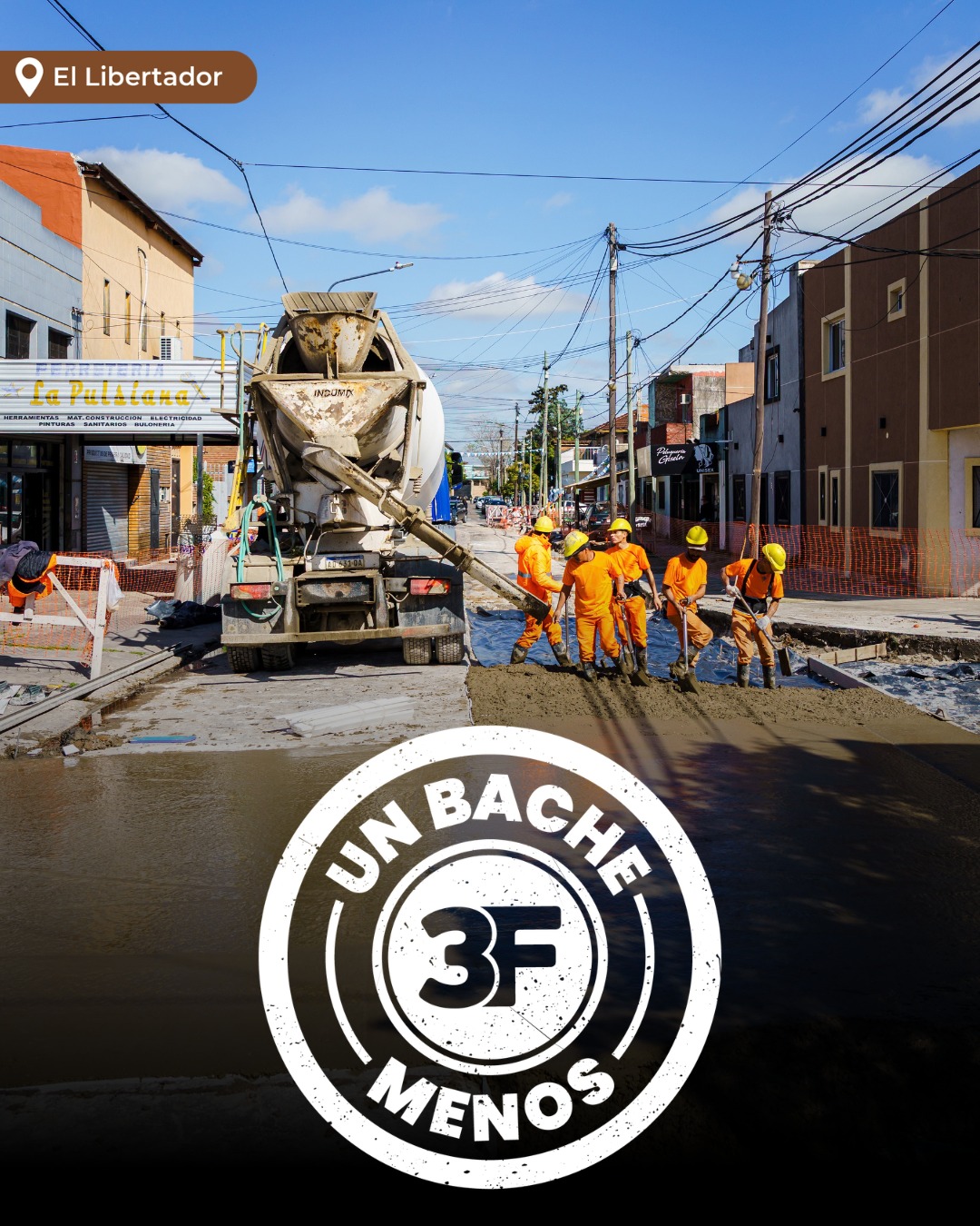 Nuevas obras de hormigón en El Libertador 🚧🛣️ Avanzamos con los trabajos de repavimentación…
