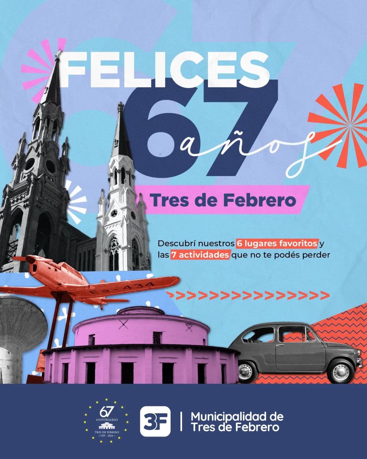 ¡Feliz 67° aniversario para todo Tres De Febrero! 🎂🥳 Hoy celebramos un nuevo cumpleaños…