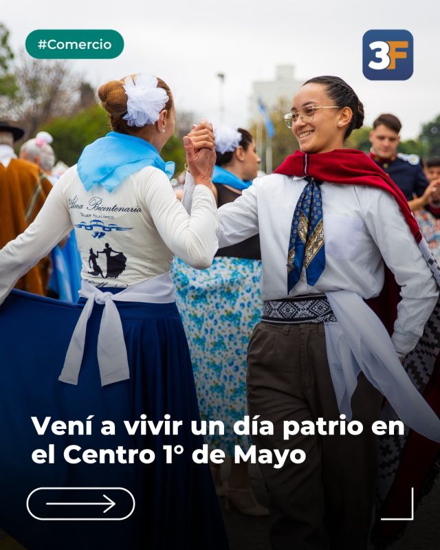 Loma Hermosa te espera para festejar nuestra identidad 🇦🇷🧉

Este lunes 25 de mayo nos vestimos de celeste y blanco para celebrar el Día de la Patria con una increíble propuesta de la mano de los comercios del Centro 1° de mayo en #LomaHermosa.

Te esperamos sobre 1° de mayo y Cuba, de 11 a 16 h, con danza, folklore, desfile, premios y un concurso de vestimenta para vivir la tradición argentina con todas las letras junto a amigos y familia.

Recordá que también podés ser parte de un festival patrio y el Gran Pericón en el Playón Municipal de #Caseros. ¡Sumate!

👉 Más información en: www.tresdefebrero.gov.ar/trabajoyproduccion