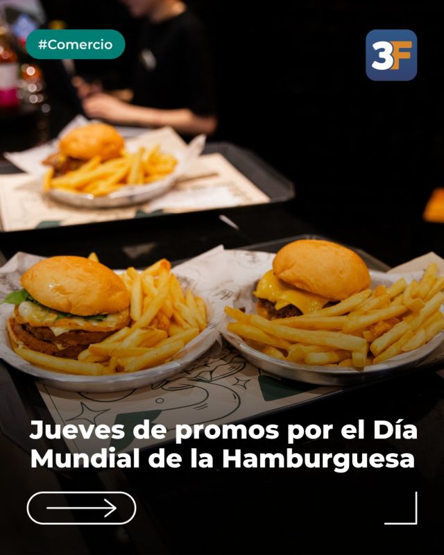 ¡Festejamos el Día Mundial de la Hamburguesa como se debe! 🍔😋

Este jueves 28 de mayo, te invitamos a celebrar uno de los clásicos más queridos con precios increíbles en #3F. Salí a recorrer tu barrio y disfrutá de los descuentos, combos y promociones exclusivas que prepararon los locales gastronómicos especialmente para hoy.

¿El secreto de este tremendo plan? ¡Más de 40 comercios adheridos en todo el distrito! Es la excusa perfecta para cortar la semana, bancar al comercio local y darte ese gusto con amigos o en familia.

👉 Conocé los comercios adheridos en: www.tresdefebrero.gov.ar/3fgastronomicos