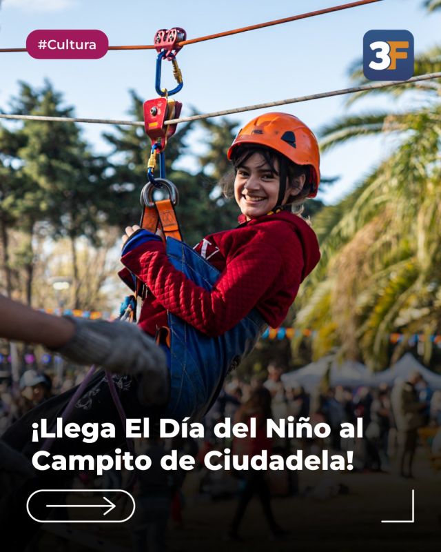 Siempre junto a los vecinitos 👦 🩷

En Tres de Febrero seguimos con los festejos por el Día del Niño con un super plan para compartir en familia al aire libre. Por eso, este domingo 24 de agosto de 14.30 a 17.30 h te invitamos a El Campito de #Ciudadela (Av. República y Comesaña) a vivir una tarde única.

Muchos juegos, inflables, tirolesa, shows en vivo y rica comida para que grandes y chicos disfruten juntos 😁

👉 Conocé más detalles de la jornada acá: www.tresdefebrero.gov.ar/festejaen3f