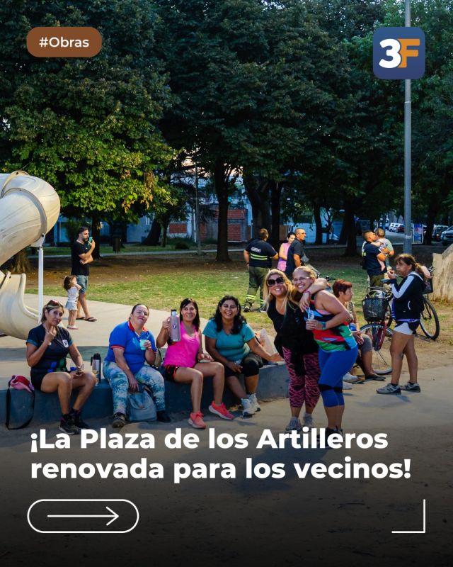 ¡La Plaza de los Artilleros quedó OKM! 🌳💯

Terminamos la puesta en valor de este espacio emblemático en #Ciudadela, una transformación total que nos llena de orgullo. Es una alegría ver cómo las familias ya disfrutan de un lugar más moderno, iluminado y seguro en su propio barrio.

Instalamos un nuevo sector de juegos con piso de goma para los más chicos, renovamos todo el mobiliario y sumamos senderos de pavimento que conectan cada rincón. Además, incorporamos luminarias LED y rampas para que la accesibilidad sea total.

Los vecinos ya pueden sumarse a las clases de ritmos y al programa Plazas Saludables para hacer deporte al aire libre. ¡Vení a disfrutar de tu plaza renovada!
