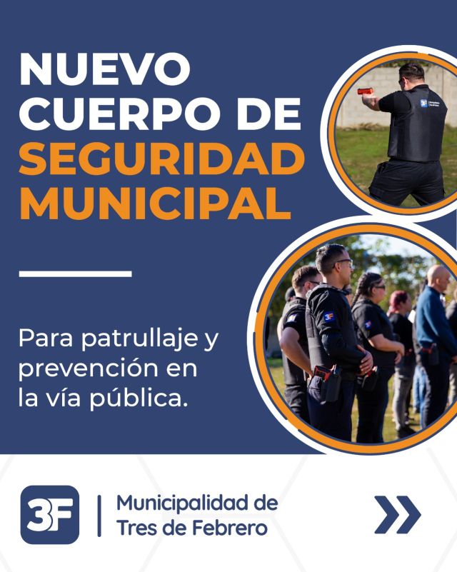 La seguridad, ahora es más fuerte que nunca ✋🚔

Frente a la constante inseguridad en toda la Provincia de Buenos Aires, en Tres de Febrero damos un paso firme: incorporamos y capacitamos un nuevo Cuerpo de Seguridad Municipal, conformado por 76 agentes, 70 vehículos y equipamiento de última generación para patrullar todos los barrios.

No nos quedamos con los brazos cruzados. Sumamos prevención y presencia para prevenir el delito. ¡Porque tu tranquilidad es nuestra prioridad!

👉 Más detalles en www.tresdefebrero.gov.ar/seguridad