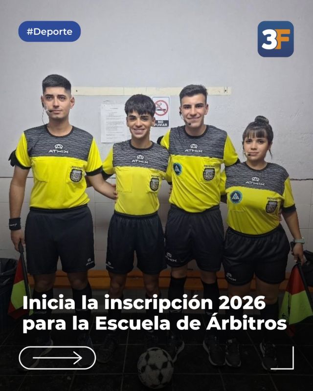 Estudiar en 3F, un golazo ⚽😉

Si te apasiona el fútbol y querés dar el siguiente paso, esta es tu oportunidad. La Escuela Municipal de Árbitros abre una nueva convocatoria para que te capacites de manera profesional y accedas a una salida laboral con respaldo oficial de la AFA.

¡Tiene una duración de dos años y se dicta en el CEDEM 1 de #Caseros! Te compartimos los requisitos:

✅ Ser mayor de 18 años
✅ Tener título secundario

👉 Las inscripciones se realizan a través de #Mi3F. Registrate y reservá tu vacante acá: https://www.tresdefebrero.gov.ar/escueladearbitros