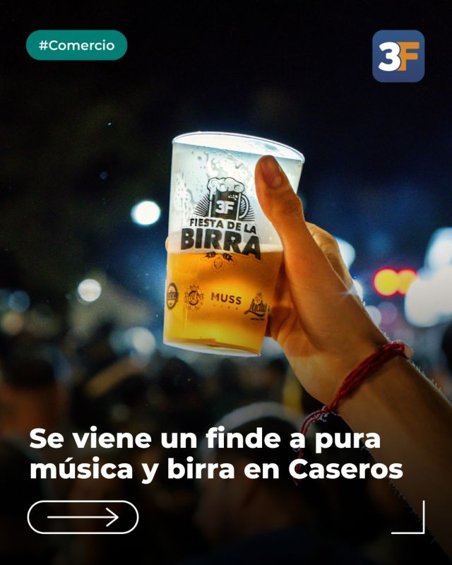 ¿Están listos para una nueva Fiesta de la Birra? 🍺🤟

Se acerca otro fin de semana mágico en #TresDeFebrero de la mano de nuestros cerveceros estrella que siempre nos traen los mejores sabores artesanales para disfrutar junto a amigos y familia.

¡Ya sabés! Te esperamos este sábado 8, de 12 a 1 h, y domingo 9 de noviembre, de 12 a 23 h, en el Playón Municipal de #Caseros con increíbles bandas y tributos a grandes de la música, feria de artesanos, gastronomía y, por supuesto, mucha birra 🍻

⚠️ El playón permanecerá parcialmente cerrado entre Murias y Medina desde las 12 h del viernes 7 a las 2 h del lunes 10 de noviembre.

👉 Conocé toda la información en www.tresdefebrero.gov.ar/fiestadelabirra3f