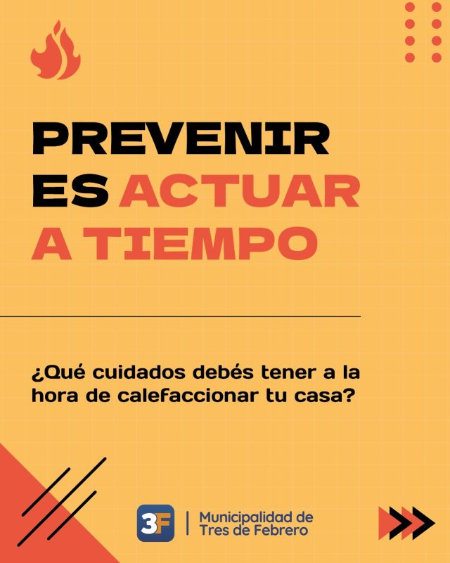 Calefaccioná tu hogar con precaución ⚠️🏠

Ante las bajas temperaturas que nos trae el invierno, aumenta el uso de artefactos eléctricos y gas en todos los hogares. Para que vos y tu familia estén prevenidos, te brindamos los siguientes consejos a tener en cuenta:

⚠️ Controlá las instalaciones, cables, alargues y que las llamas siempre sean de color azul
⚠️ Permití la ventilación adecuada para evitar acumulación de gases tóxicos
⚠️ No uses el horno a gas para calentar ambientes ni dejes aparatos encendidos
⚠️ Mantené una distancia segura entre calentadores y objetos inflamables
⚠️ Realizá mantenimiento y limpieza periódica
⚠️ Utilizá termostatos para controlar la temperatura

Ante cualquier emergencia podés comunicarte al 911, al 100 con Bomberos, al 103 con Defensa Civil o al 107 con SAME 📞