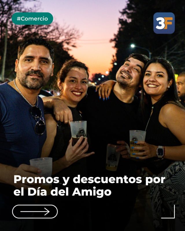 Los amigos merecen el mejor regalo 💛🎁

Hasta el 20 de julio, aprovechá las promos en los comercios locales de todos los rubros para sorprender a quienes te bancan siempre.

Regalos, meriendas, ropa, detalles y mucho más para celebrar los vínculos que nos acompañan toda la vida. 

👉 Conocé los locales adheridos en: www.tresdefebrero.gov.ar/compraen3f
