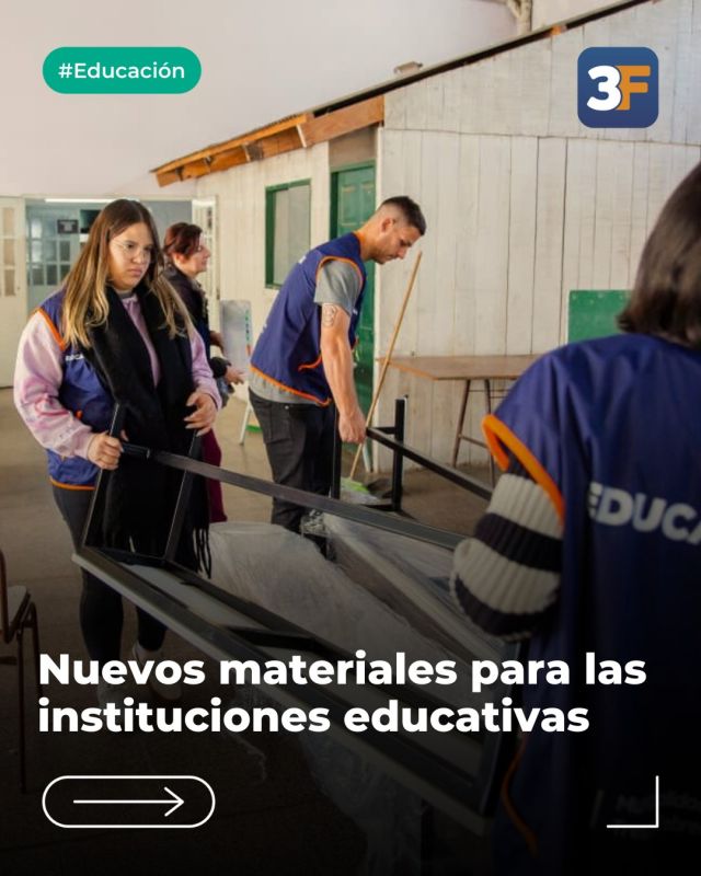 Más materiales para fortalecer la educación 📚🤝

En #TresDeFebrero acompañamos a nuestras instituciones educativas y sociales con recursos que ayuden en su tarea diaria. Durante agosto, recorrimos más de 135 establecimientos y entregamos materiales, equipamiento y utensilios para que cada espacio pueda brindar un mejor servicio a su comunidad.

También sumamos elementos para la práctica de la actividad física con la entrega de kits deportivos en 31 jardines, 48 escuelas públicas de PBA, 4 escuelas de educación especial y el CEF Nº 123

¡Nuestro compromiso e inversión en la educación sigue más fuerte que nunca!