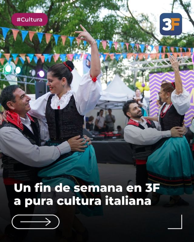 ¡Un pedacito de Italia vive en Tres de Febrero! 🇮🇹😁

Junto a los vecinos y familias festejamos con mucha alegría una nueva edición de #CelebraItalia. Compartimos bailes, tarantelas, espectáculos en vivo, delicias italianas y todo el espíritu de una cultura que celebramos y nos enamora año tras año.

Mañana domingo seguimos con mucha pasión tricolor y cerramos el finde con shows increíbles. Te esperamos desde las 11 h en la Plaza Murialdo (Martín Fierro y José Hernández, #VillaBosch) ¡No te lo pierdas! 

👉 Conocé todos los detalles: www.tresdefebrero.gov.ar/3fcelebraitalia