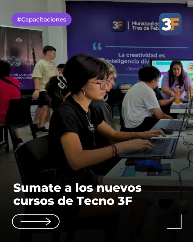¡Conocimientos siempre al día con Tecno3F! 👩‍💻💻

Si querés adquirir nuevas habilidades como profesional y conocer mucho más sobre lo último en tecnología, tenemos los cursos ideales para vos junto a #Tecno3F. ¡Tené en cuenta que los cupos son limitados!

✅ Excel Básico: inicia el martes 5 de mayo
✅ Producción con IA generativa: inicia el martes 5 de mayo
✅ Introducción a redes informáticas: inicia el martes 12 de mayo

👉 Conocé más información e inscribite acá: www.tresdefebrero.gov.ar/tecno3f