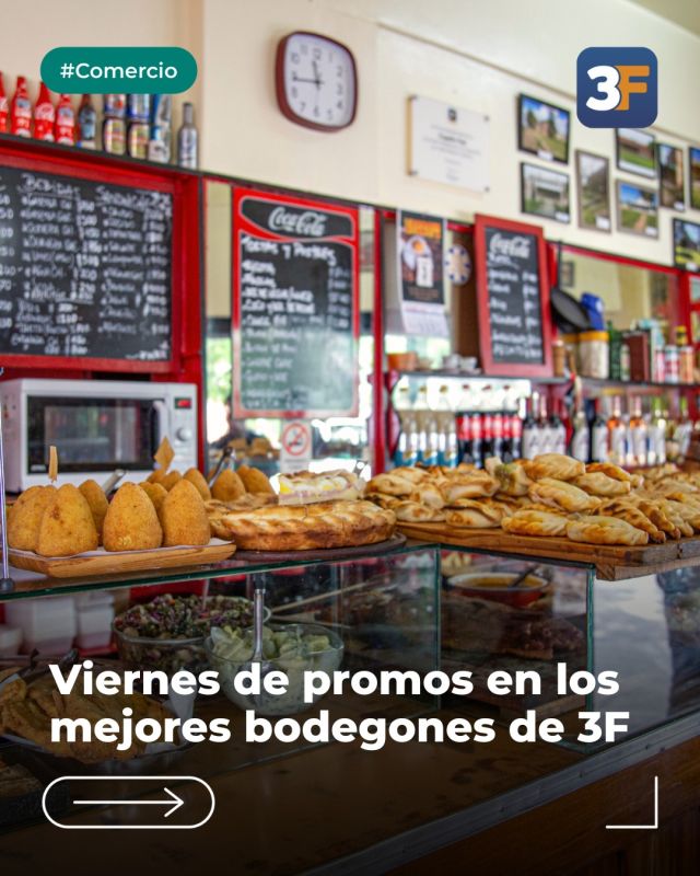 Un plancito de viernes en nuestros bodegones 😋🍝

Cerrá la semana con Estilo Bodegón en #3F, una excelente propuesta gastronómica que te invita a degustar los mejores platos caseros en el cálido ambiente que distingue a estos espacios.

Este viernes 19 de septiembre acercate para aprovechar de recetas familiares, sabores únicos y mucha tradición, con promociones especiales en tu almuerzo o cena.

👉 Conocé todos los descuentos y comercios en: www.tresdefebrero.gov.ar/3fgastronomicos