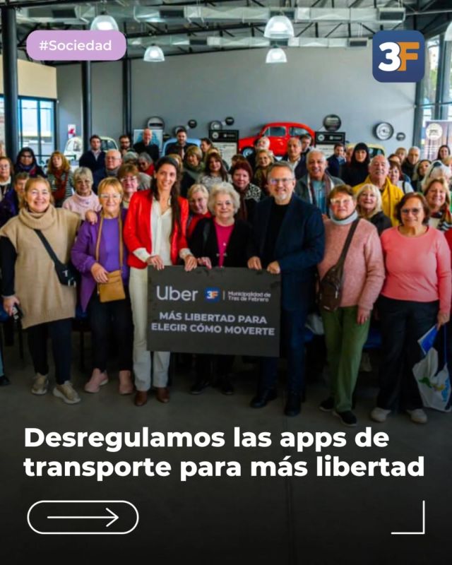 Medidas que generan más libertad 🚘✔️

En Tres de Febrero aprobamos una ordenanza histórica que desregula el transporte privado por aplicación, hecho que nos posiciona como el primer municipio en lograrlo. A partir de hoy, Uber facilita el libre funcionamiento de la app, tanto para conductores como para usuarios.

Además, presentamos Uber Seniors y Modo Simple en un encuentro con vecinos en el Museo del Fitito. Estas dos nuevas funciones están pensadas para que nuestros adultos mayores viajen de forma más cómoda, segura y accesible. Ahora, gracias a una capacitación que realizamos juntos, muchos vecinos ya están preparados para usar esta plataforma para su movilidad.

¡Más libertad, más opciones y más conectividad para moverte!