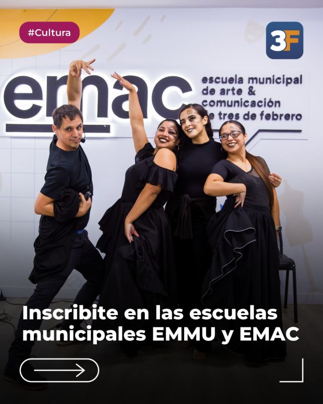 ¿Este año te animás a aprender algo nuevo? 🤓📚

Si estas buscando un lugar donde estudiar lo que te apasiona cerca de casa, ¡las escuelas municipales de #3F son ideales para vos! La #EMAC y la #EMMU abren sus inscripciones 2026 con novedosas propuestas para que puedas formarte, expresarte y desarrollar tu talento. 

¡Arte dramático, danzas, periodismo digital, artes visuales, diseño, canto lírico, instrumentos y mucho más! Conocé cómo inscribirte en 👉 www.tresdefebrero.gov.ar/emmu y  www.tresdefebrero.gov.ar/emac