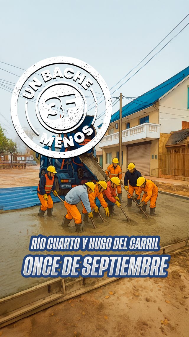¡Tus calles, cada día mejor! 🚧

Avanzamos con el plan de obras en cada barrio de #TresDeFebrero para que vos y tu familia circulen con más seguridad todos los días. En esta ocasión, intervenimos Río Cuarto, entre Hugo del Carril y Río Negro, en el barrio #OnceDeSeptiembre, donde realizamos tareas de desmonte y colocamos más de 600 m² de hormigón de calidad.

#UnBacheMenos en tu barrio, un paso más hacia un Tres de Febrero mejor.