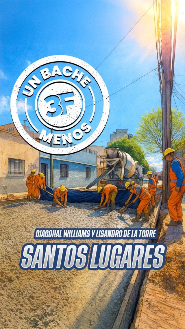 Un nuevo bache menos en #SantosLugares 🚧☑️

En #TresDeFebrero seguimos avanzando con obras que mejoran la vida de nuestros vecinos. En la intersección de Williams y Lisandro de la Torre, realizamos un hormigonado de 480 m² para renovar por completo la calzada y garantizar una circulación más cómoda y segura.

Con estos trabajos, ya sumamos más de 25.000 m² de pavimento reparado en lo que va del año. ¡Cada día un paso más para tener el #3F que todos queremos! 💪