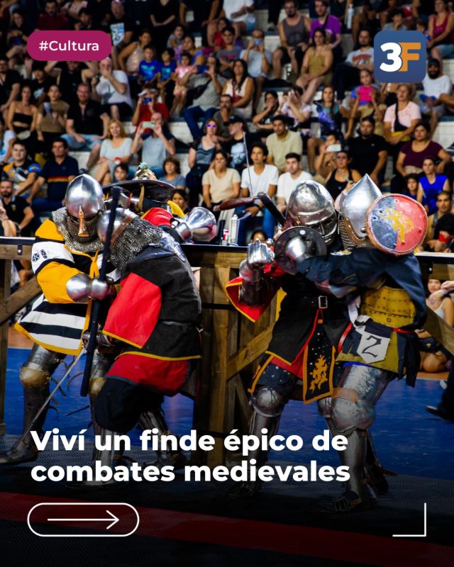 Vuelve el Combate Medieval a 3F 🔥⚔️

¡Llega la 2° edición de este espectáculo único donde la Edad Media cobra vida! Este sábado 28 y domingo 29 de marzo, de 11 a 22 h, más de 120 luchadores de Argentina y el mundo se enfrentarán en batallas épicas.

Además, disfrutá de una gran variedad de gastronomía, artesanías, recreaciones de época, música en vivo y muchas sorpresas más en el CEDEM 2 (Juan Bautista Alberdi 5040, #Caseros). ¿Listo para ser parte de la arena? 🛡️

👉 Conocé más información en este link: www.tresdefebrero.gov.ar/deportes