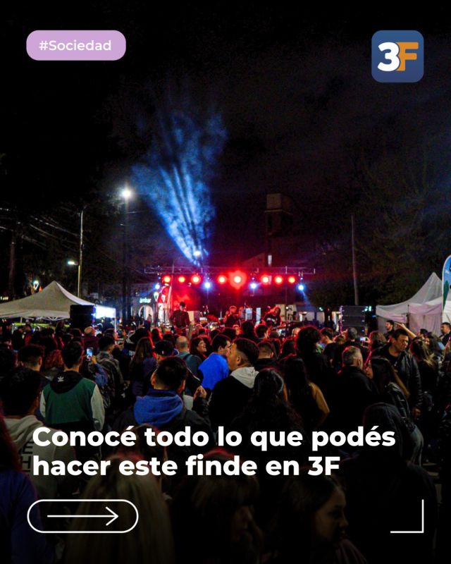 Llega un finde repleto de propuestas para vos 🍻🥳

El viernes 15 de mayo, de 19 a 22 h, lucite con tus mejores pasos en La Rockería en el Museo del Fitito. Y si seguís con ganas de bailar o dar un paseo, acercate hasta las 00 h al Playón Municipal de #Caseros para dar inicio a Paraguay Celebra con feria, gastronomía y mucha música.

El sábado 16 y domingo 17 de mayo, de 12 a 00 h, la colectividad paraguaya te espera junto a otro increíble show de Los Charros. Además, hasta la medianoche también podés disfrutar la tan esperada Fiesta de la Birra en #CiudadJardín, sobre Rosetti y Blvd. San Martín, con los mejores sabores y tributos a los grandes del rock.

👉 Conocé toda la información y elegí tu plan favorito en: www.tresdefebrero.gov.ar/disfrutatufindeen3f