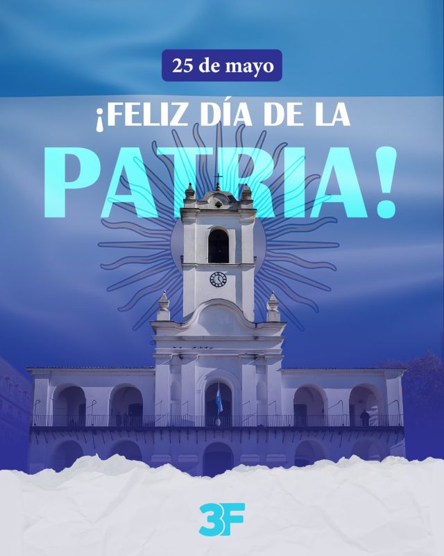 ¡Feliz Día de la Patria! 🇦🇷

Como cada 25 de mayo, celebramos un movimiento que marcó nuestra historia, identidad y que nos abrió el paso hacia la libertad: la Revolución de Mayo. 

Para vivir este día de la mejor manera, te invitamos a ser parte del Gran Pericón a las 12.30 h en el Playón Municipal de #Caseros y compartir con los vecinos de Loma Hermosa en “Celebramos la Patria” en el Centro 1° de Mayo, de 11 a 16 h.

¡Te esperamos!

Más información sobre estos eventos en www.tresdefebrero.gov.ar/vivi3f o www.tresdefebrero.gov.ar/trabajoyproduccion