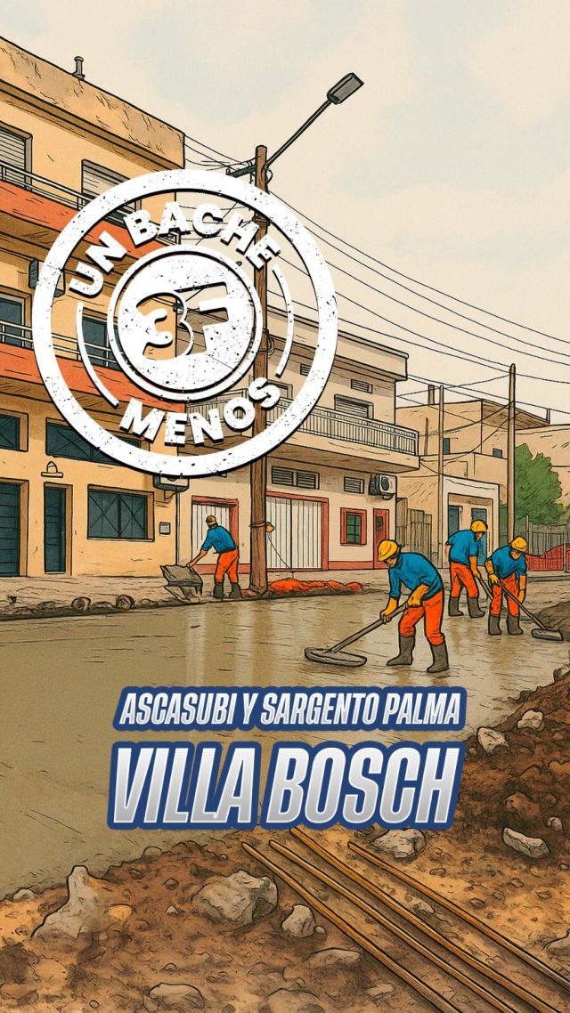 ¡Todos los días #UnBacheMenos en tu barrio! 👷🚧

Seguimos con el intenso plan de obras 2025 en todo #TresDeFebrero para que vecinos y vecinas puedan moverse con mayor seguridad y accesibilidad en los espacios públicos.

En esta ocasión, trabajamos en la reparación de 300 m² en la esquina de Sargento Palma y Ascasubi en #VillaBosch, una zona clave por su cercanía al Jardín El Principito Feliz y la Escuela Especial Nº502.

¡Las mejoras no paran! Vamos por un #3F más lindo, ordenado y accesible para todos.