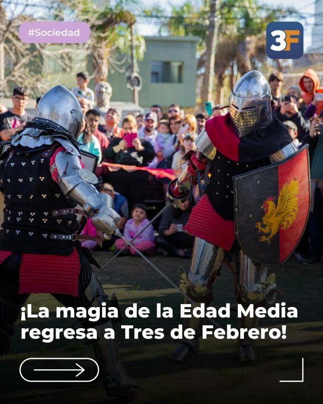 Comienza el segundo capítulo de la leyenda medieval de 3F 🏰⚔️

Los tambores resuenan y las banderas vuelven a flamear: la 2° Edición de la Feria Medieval regresa este finde para transportarte a un mundo de fantasía. Te esperamos en la Plaza Murialdo (Martín Fierro y José Hernández, #VillaBosch) con fascinantes combates, danzas, música, recreación y una gran feria fantástica de emprendedores. 

🗓️ Sábado 9 de agosto de 11 a 22 h
🗓️ Domingo 10 de agosto de 11 a 22 h

¡Traé tu espíritu aventurero y sumate a esta travesía única! 🔮

👉 Conocé más información en este link: www.tresdefebrero.gov.ar/trabajoyproduccion