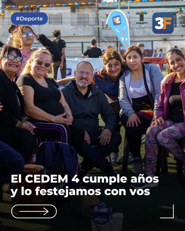 ¡Cumple el CEDEM 4 y lo celebramos con todo en Ciudadela! 🥳🤘

Hace cuatro años nacía en #Ciudadela este polideportivo municipal para darle acceso al deporte a muchísimas familias del barrio. Un espacio social, de integración y encuentro que diariamente lo disfrutan nuestros vecinos.

¡Hoy el CEDEM 4 está más vivo que nunca, y queremos festejarlo junto a vos! El sábado 15 de noviembre, desde las 16 h, vení a compartir una jornada llena de actividades deportivas, recreativas, juegos, música en vivo, espectáculos y muchas sorpresas.

👉 Más información en: www.tresdefebrero.gov.ar/deportes