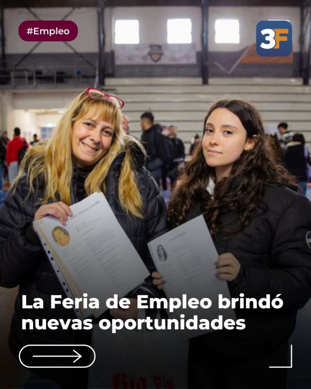 Más laburo para un mejor futuro 💼📋

Con una gran participación, vivimos una nueva Feria de Empleo que conectó a vecinos con más de 20 empresas locales que buscan sumar talento a sus equipos.

Durante una gran jornada en el CEDEM 2 de #Caseros, los participantes acercaron sus curriculums y accedieron a charlas, cursos y talleres vocacionales para seguir creciendo en su formación profesional.

Gracias a todos lo que se acercaron para ampliar las posibilidades de generar más trabajo y progreso en nuestro querido #3F. ¡Mucha suerte y nos vemos en la próxima edición!